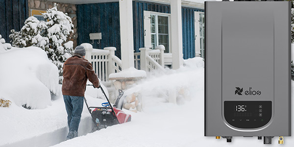 Elios tankless water heater designed for reliable performance in Canadian conditions.